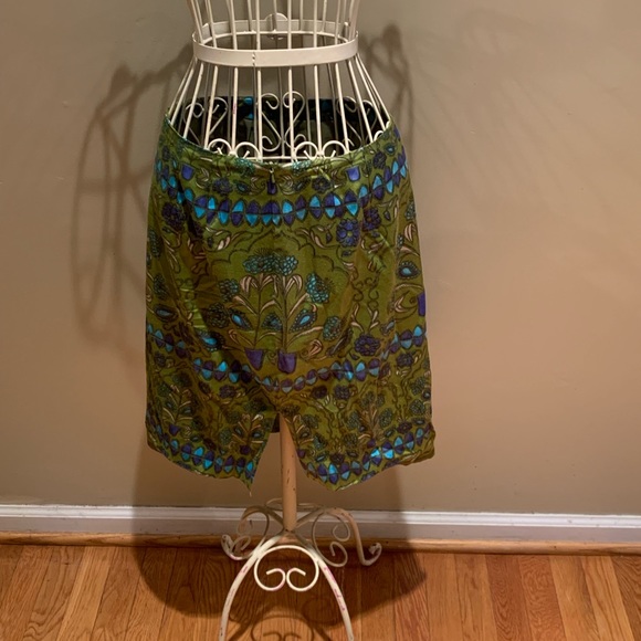 TALBOTS Green Printed Skirt - Picture 3 of 5